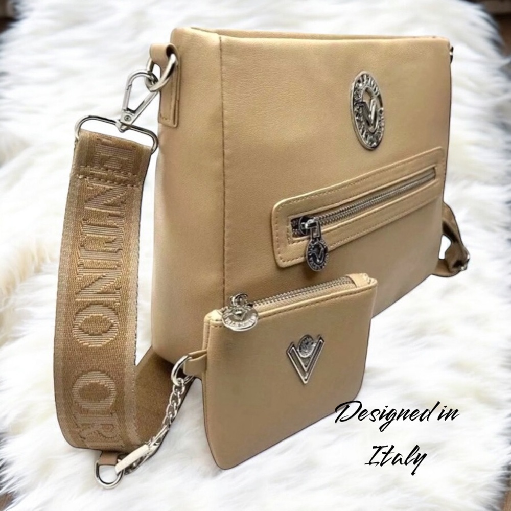 Valentino Orlandi Tan Crossbody & Card Holder NEW - Picture 2 of 14